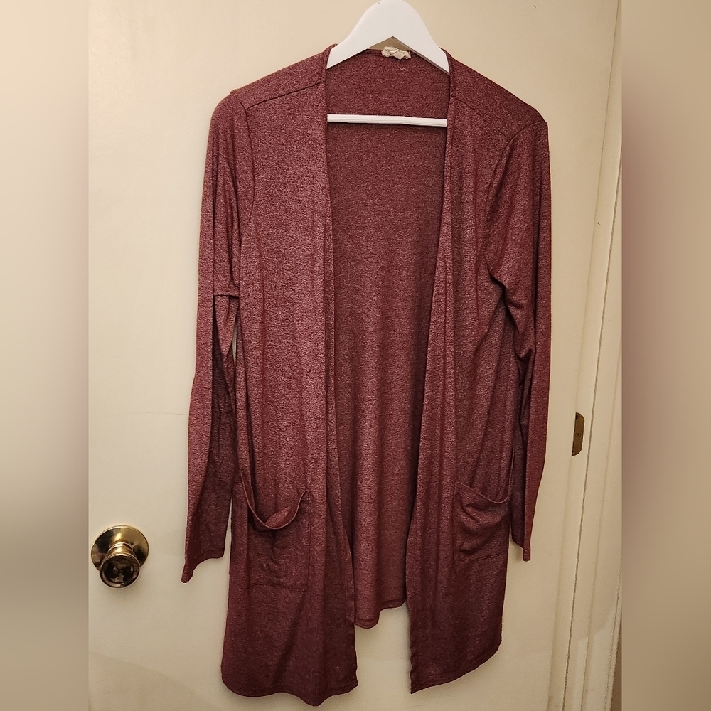 Caution To The Wind Blue long cardigan pockets L